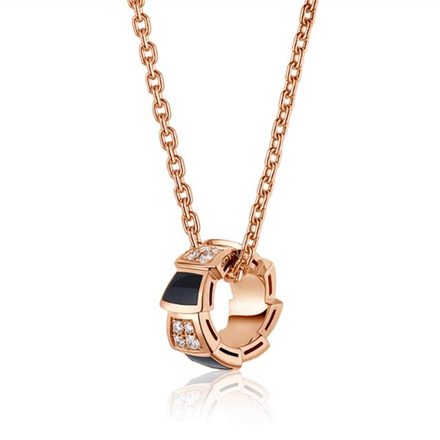 Женская мода 925 стерлингового серебра позолоченный рябчик змея кулон ожерелье с бриллиантами тренд вечерние темпераментные украшения