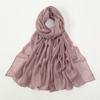 Big Size Pleated Shimmer Cotton Hijab Scarf For Women Muslim Long Shawls Solid Headscarf Wraps Islamic Headband Turban 180*90cm