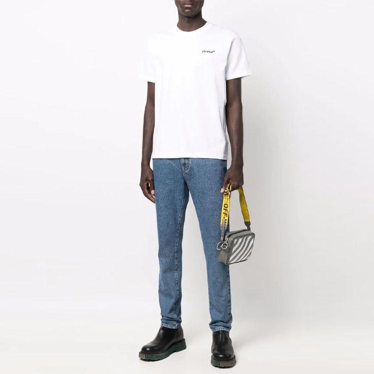 Off-White Для всех Slim Fit Футболка Белая Мужская Уличная Одежда OMAA027C99JER0090110