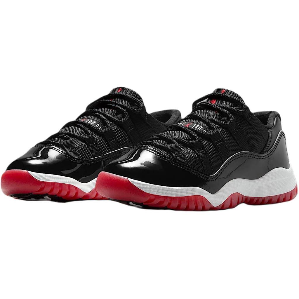 Air Jordan 11 Retro Low PS Bred 2025 Kids Sneakers Black White Varsity-Red FV5116-006
