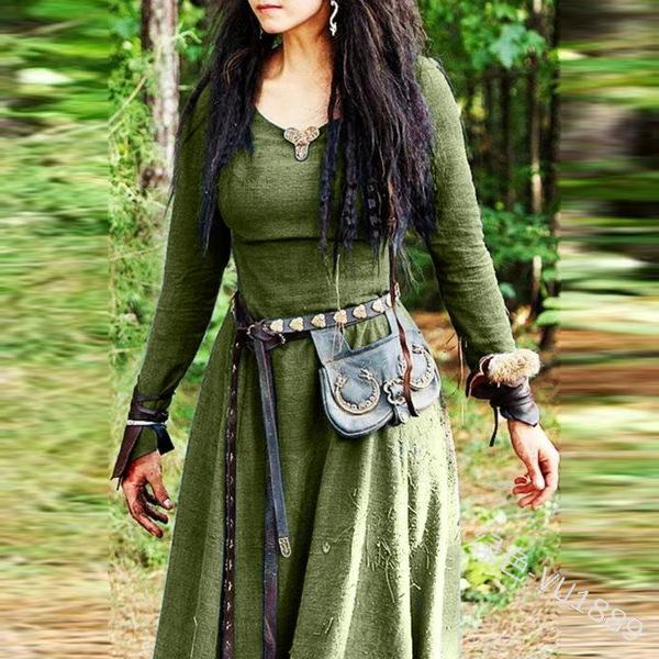 Medieval Renaissance Women Retro Long Dress Carnival Party Fancy Dress Costume