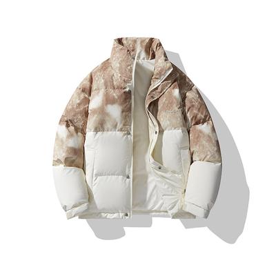 Зимнее новое мужское корейское пальто с воротником-стойкой, утолщенное, теплое, с хлопковой подкладкой, новое пальто Star Gradient Lovers All Over The Top