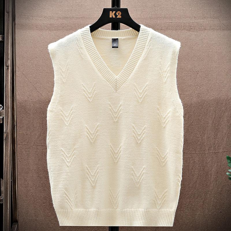 Свитер Майка Мужская жилетка Рубашка с подкладкой Свитер без рукавов Майка Свободный пуловер Вязаный 15 цветов Несколько форм цветов