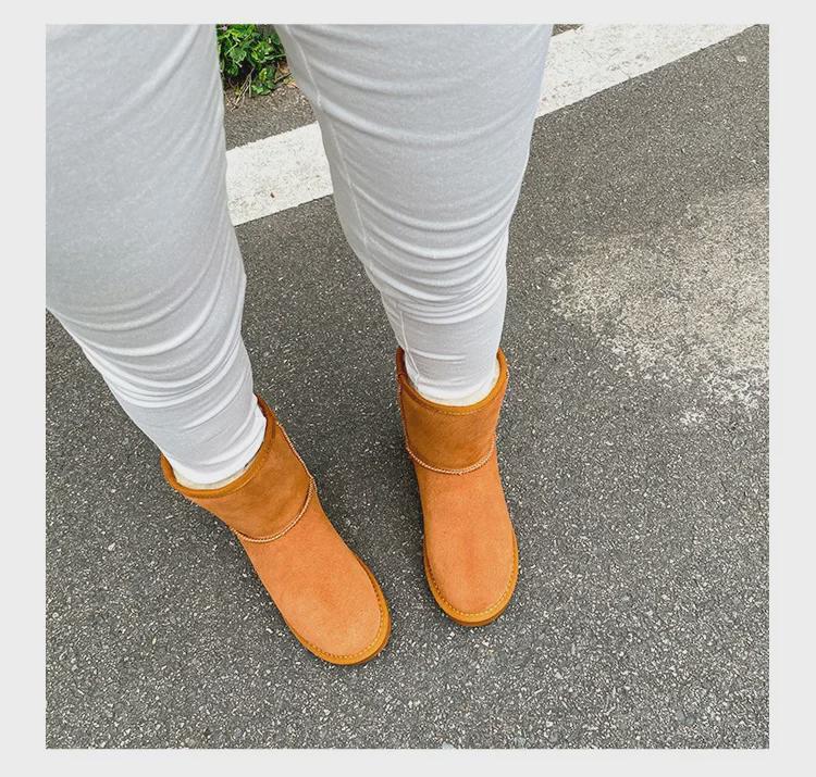 Женские зимние сапоги из коровьей кожи 2025 года — нескользящие, теплые, удобные, модные