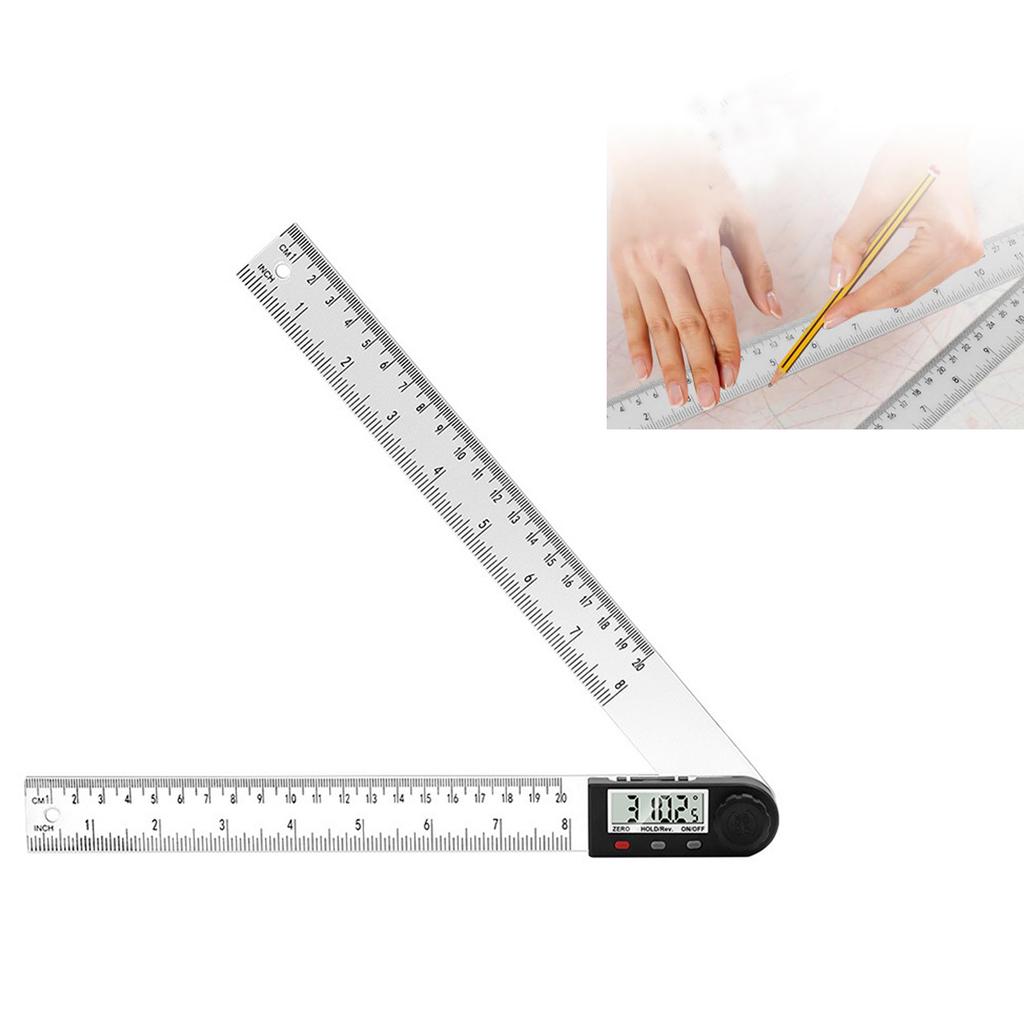 Digital Display Angle Ruler, 2 In 1 Angle Finder Ruler, Digital Angle Measuring Tool, High Accuracy Multi-Angle Protractor Ruler (7.87 Inch)