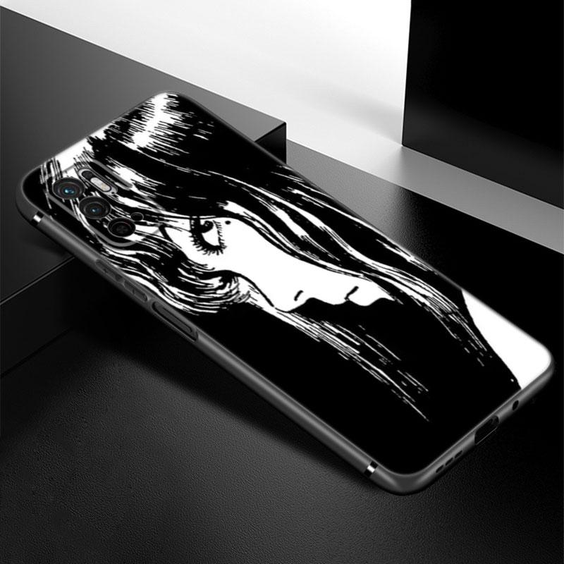 Junji Ito Terror Horror Anime Case For Xiaomi Redmi Note 7 8 9 10 Lite 11 11E 11T 12 Pro 11S 4G 10T 5G 8T 9S 10S TPU Black Cover