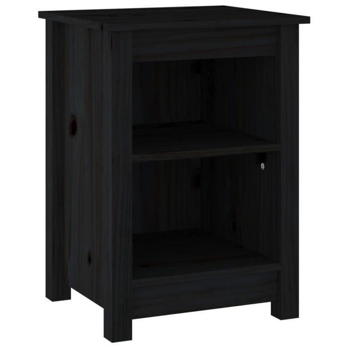 VidaXL Bedside Table Black 40x35x55 Cm Solid Pine Wood 820964