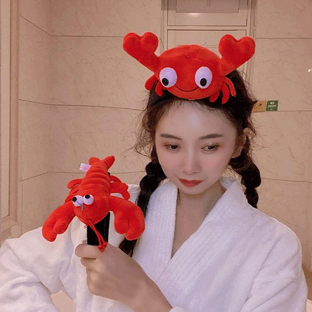 Performance Prop Wash Face Plush Crab Hair Hoop Female Headwear Cartoon Headdress Lobster Headband