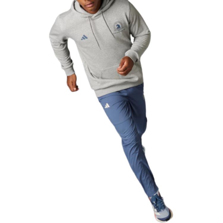 Adidas Мужские худи с графикой Бостонский марафон® 2024 Серые IW0815