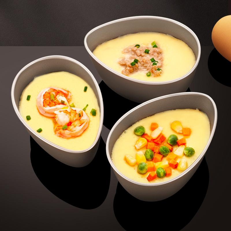 Миска для варки яиц на пару Миска в форме яйца Нержавеющая сталь Термостойкий металл Сервировка еды Смешивание Миска для варки яиц на пару Кухонные принадлежности