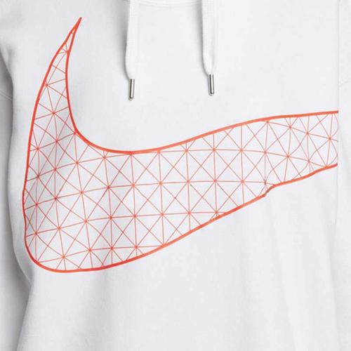 Nike Женский повседневный худи средней длины белого цвета