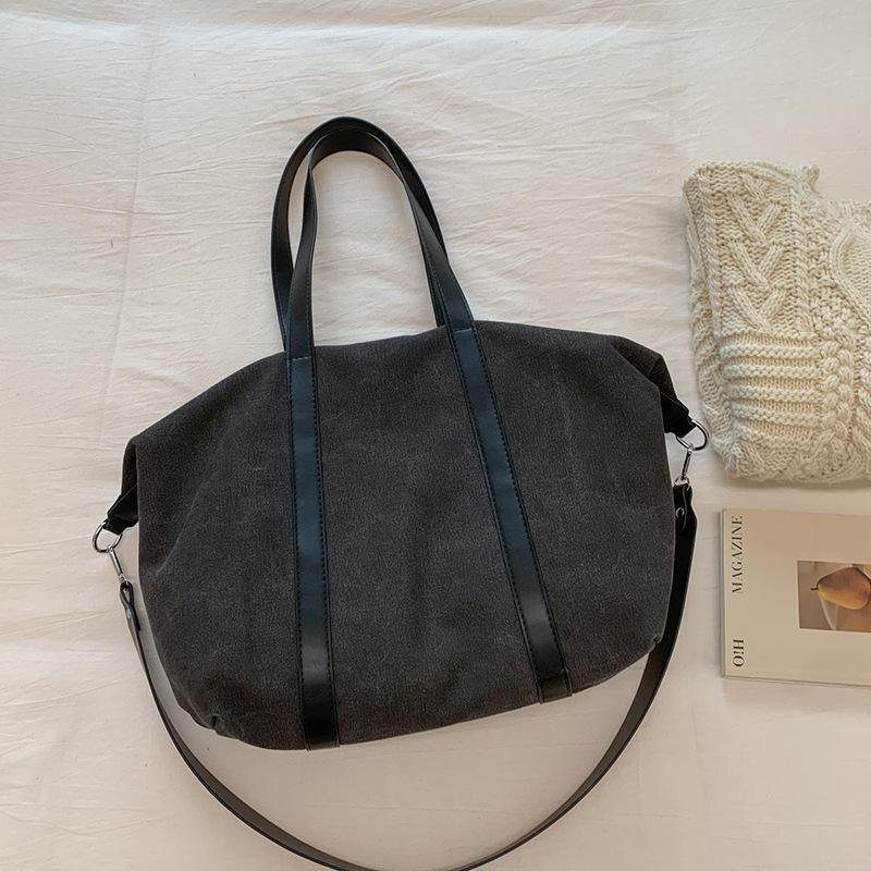 Холщовая сумка женская большой вместимости 2025 новая осенне-зимняя повседневная сумка-мессенджер универсальная на одно плечо для студентов колледжа, сумка-тоут для занятий