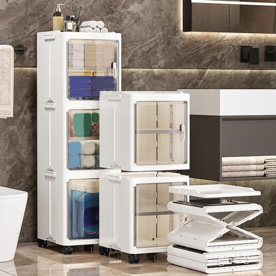 Тонкий Дизайн Шкаф для Хранения в Ванной Регулируемая Система Полок Передвижной Складной Органайзер для Маленьких Пространств