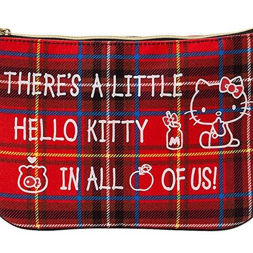 Sanrio Hello Kitty Flat Pouch Kitty Tartan (Привет, Красный)