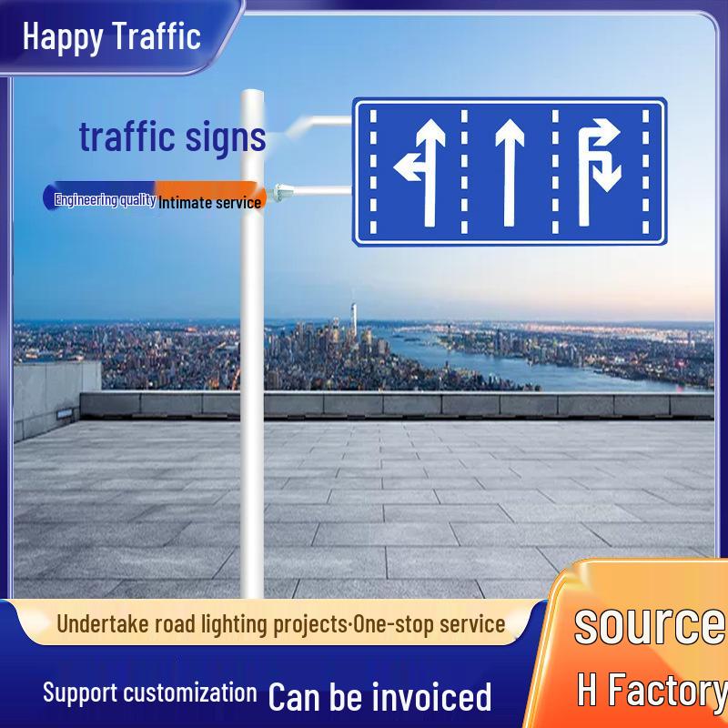 Cantilever Traffic Direction Sign with Reflective Aluminum and Hot-Dip Galvanized Pole