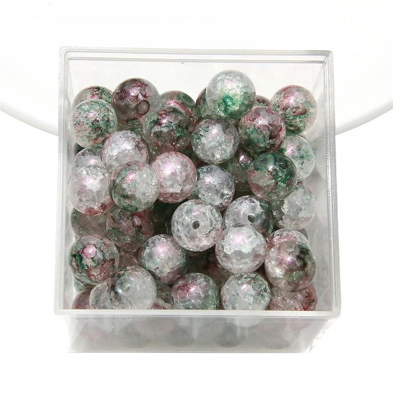 10 мм стеклянные бусины-попки Halo Inside Broken Round Бусины из глазури Ретро-бисер ручной работы Diy Ice Crack Jewelry Бусины-попки для изготовления ювелирных изделий