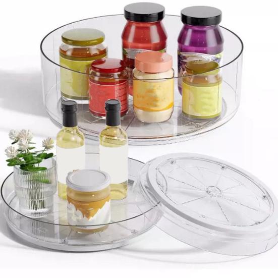 Вращающийся на 360 градусов лоток для хранения 1/2/3 слоя Lazy Susan Organizer Кухонный шкаф для кладовой Прилавок Держатель для специй Косметическая поворотная стойка
