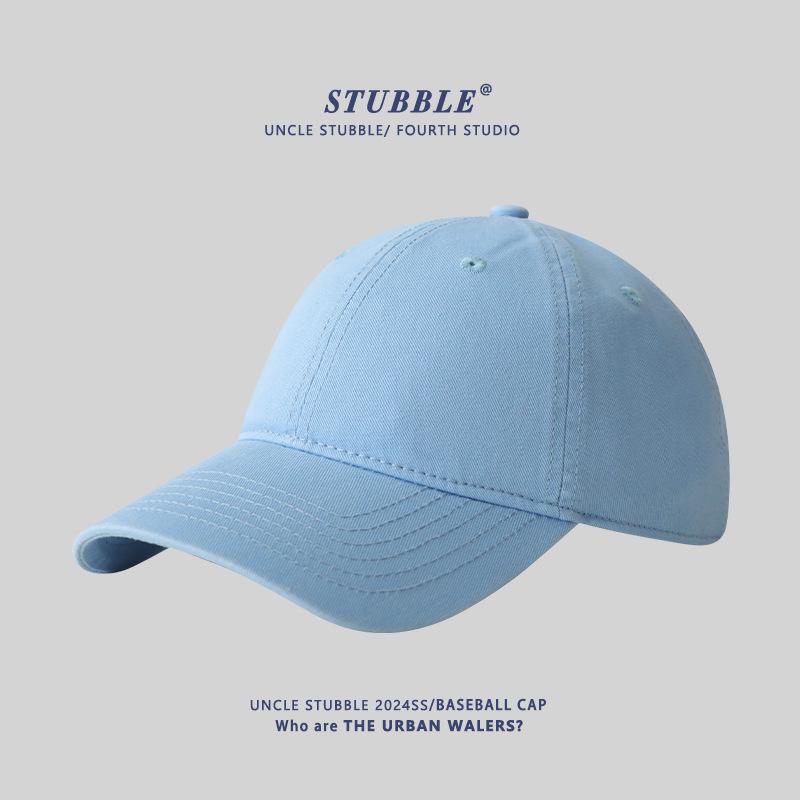 High-Quality Pure Cotton Soft Top Baseball Cap - Solid Color Duckbill Hat for Men & Women, All Seasons