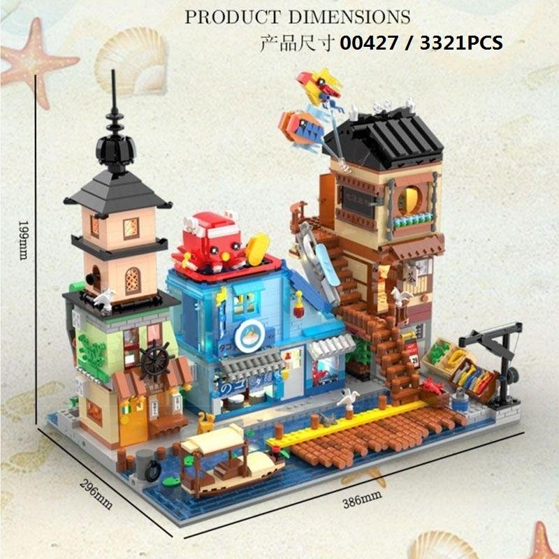 Fisherman'S Wharf Zhegao Blocks Light House Construction Blocks Cabin Juguetes Diy Toys For Girl Present Adult Present Latest Year