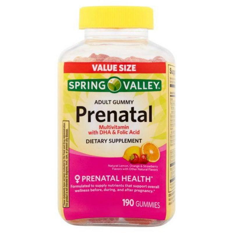 Spring Valley Prenatal Multivitamin DHA Folic Acid Gummy Spring Valley Prenatal Multivitamin 190 tablets, 6 units