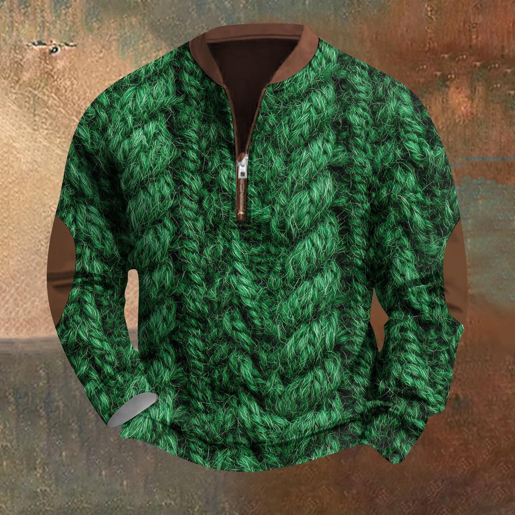 Мужская повседневная толстовка в стиле ретро с градиентным принтом