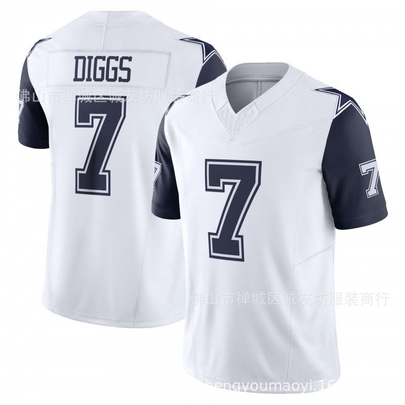 3rd Gen Embroidered Football Jersey Mens Sports Training Game Top White Diggs