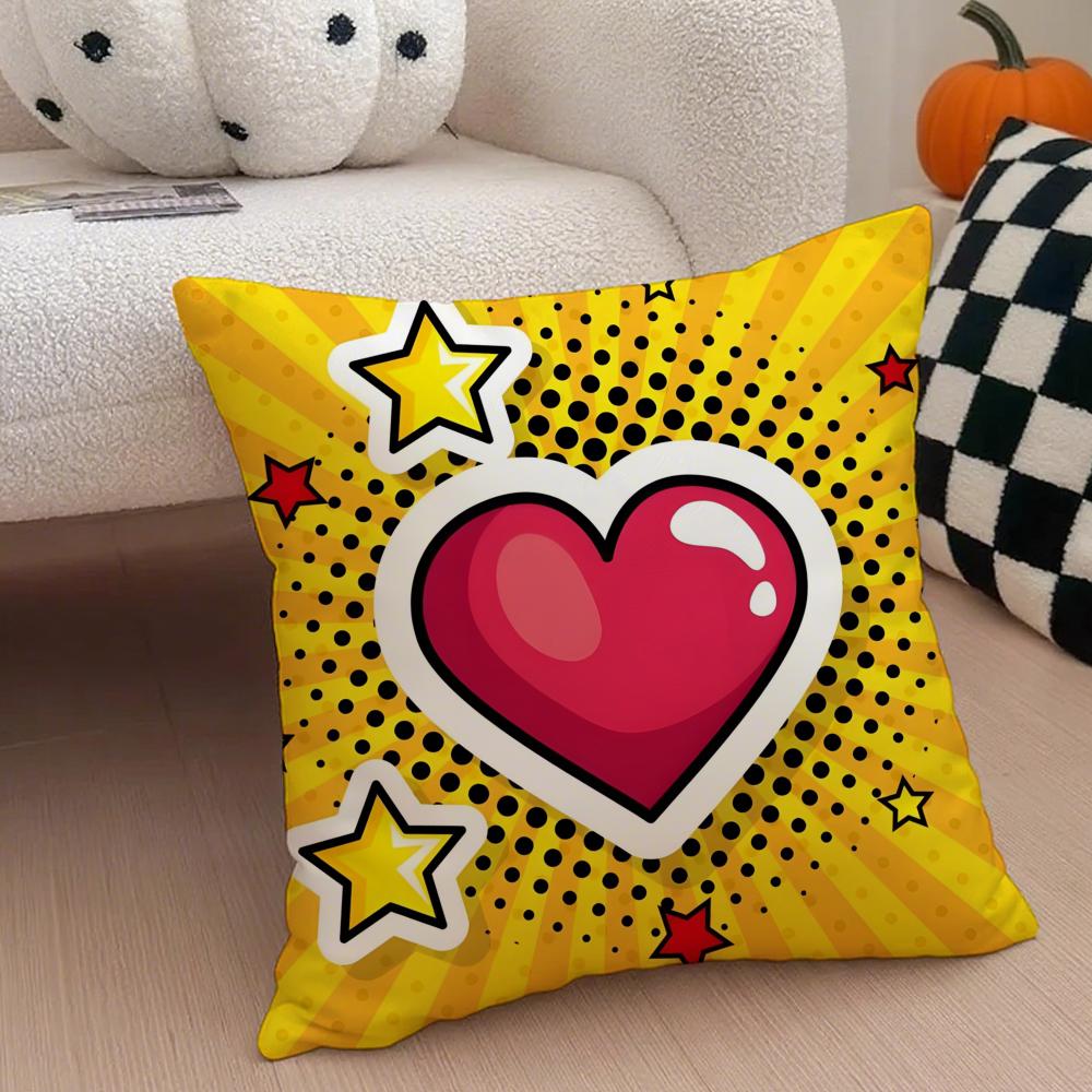 Classic Pop Art American Art RRoy Lichtenstein Cushion Cover Throw Pillow Cover Hidden Button Durable Polyester Chair Cushion