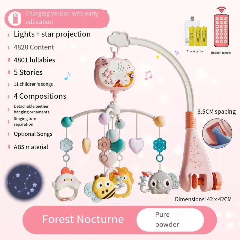 1шт музыкальный детский мобиль для кроватки с подсветкой музыкальная проекция для младенцев пульт дистанционного управления игрушки для кроватки для новорожденного мобильный для игрушек для кроватки