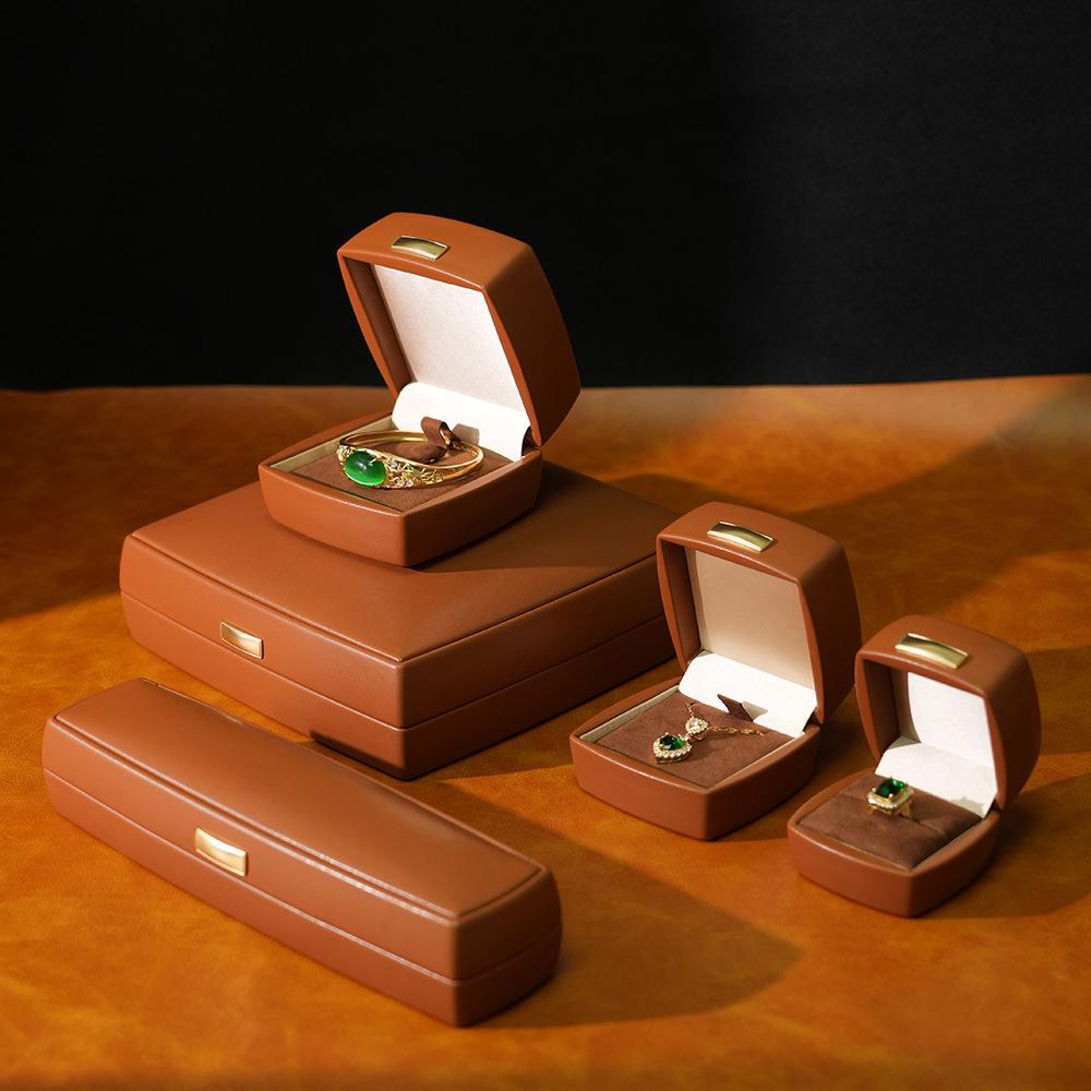 High-end PU Leather Jewelry Box, New Design, Thick Top, Jewelry Storage Box, Jewelry Display Box, Ring Box, Pendant Box