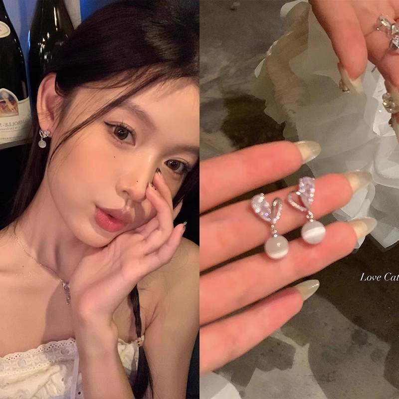 Уникальные серьги-пусеты из серебра 925 пробы с цирконом и жемчугом в виде бабочек для женщин - Высококачественная модная бижутерия