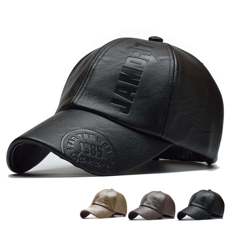 Мужская винтажная регулируемая бейсболка из искусственной кожи, шляпа Snapback Para Hombre, мужские кепки-дальнобойщики, шляпа для папы, зимние теплые шапки, Casquette