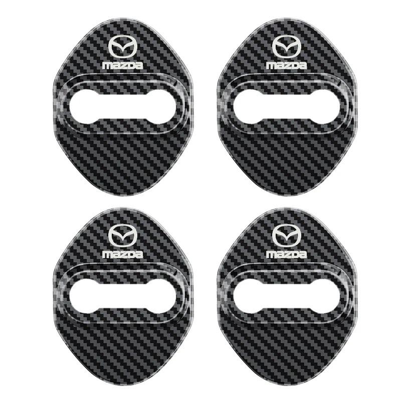 4PCS Metal Car Door Lock Cover Protector For Mazda2 3 6 CX3 CX4 CX5 CX30 CX50 MX5 RX8 Anti Rust Auto Exterior Decor Accessories