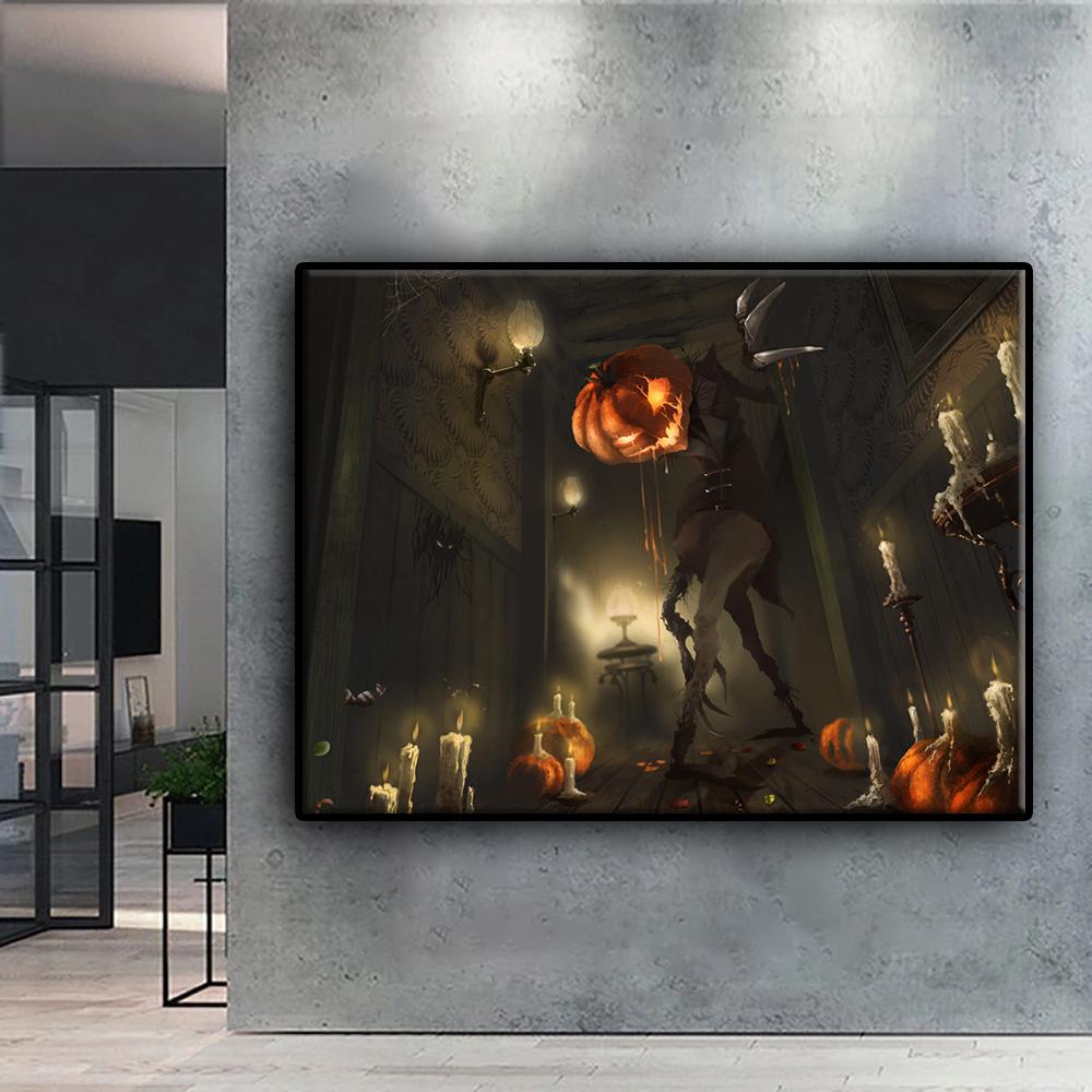 5D Diy Алмазная картина Хэллоуин Страшная голова тыквы Человек Вышивка крестиком Полный Алмазная вышивка Мозаика