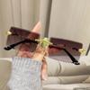Женские квадратные солнцезащитные очки без оправы UV400 Стильные винтажные модные очки для улицы для мужчин и женщин