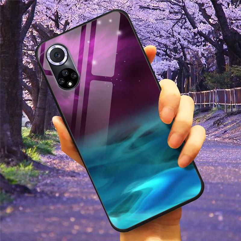Чехол для Honor 50 Pro Закаленное Стекло Звездный Мрамор Жесткая Задняя Крышка для Телефона Huawei Honor 50 Чехлы Honor50 Защитные