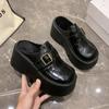 Fashion Fashion 8cm Winter Warm Women Zandalias De Mujer Females Buckle Platform Slippers Wedge Flat Sandals Slides Shoes Student-shoes