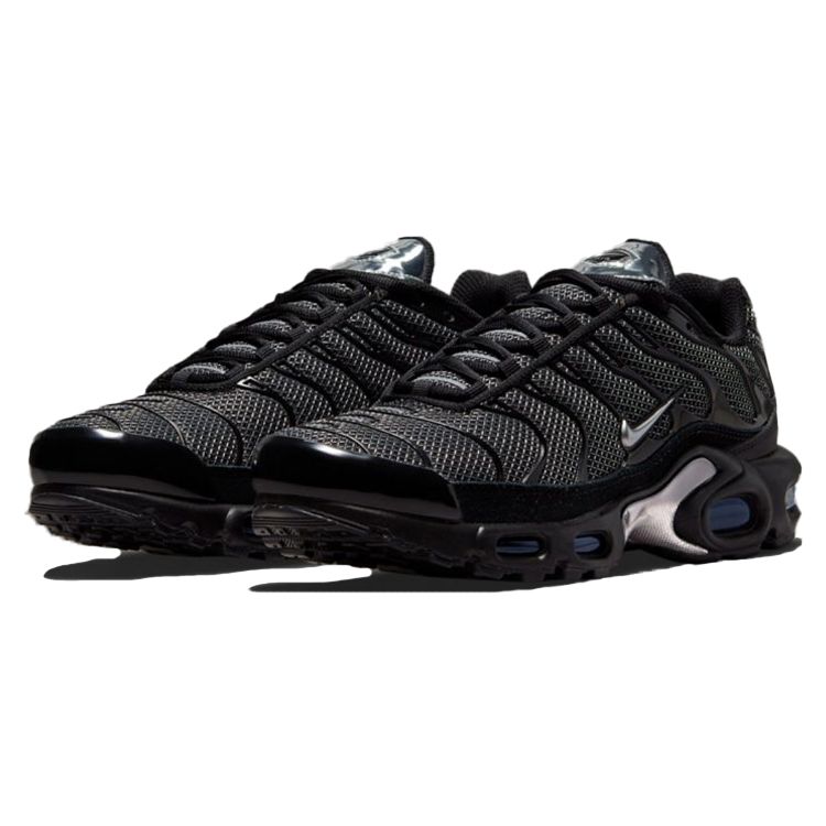 Nike Air Max Plus Black Metallic Silver Women Sneakers Turquoise-Blue DQ0850-001