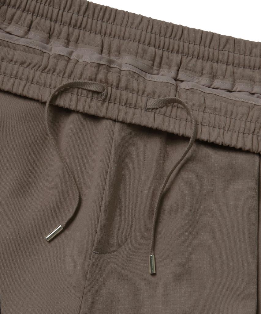 MUSINSA STANDARD One-Pleat Wide Elastic Waist Slacks [Dusty Beige]