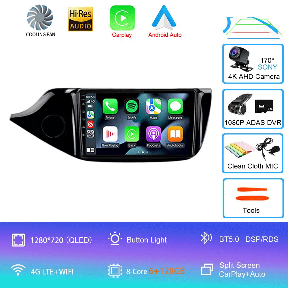 Автомобильное радио Android 14 Carplay для KIA Cee'd CEED JD 2012 2013 - 2018 Навигация Мультимедийный проигрыватель Стерео 5GWiFi+4G SIM BT видео