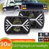 5x7/6x7 LED DRL Truck Hi-Lo Beam H4 LED Headlight Lights for Car 9600LM 1pcs2pcs for Toyota