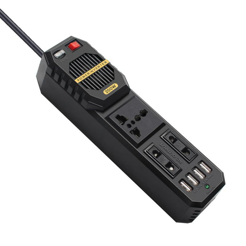 1 шт. Автомобильный инвертор 200 Вт DC 12 В в AC 220 В, 4 USB-порта для быстрой зарядки, адаптер питания, блок питания