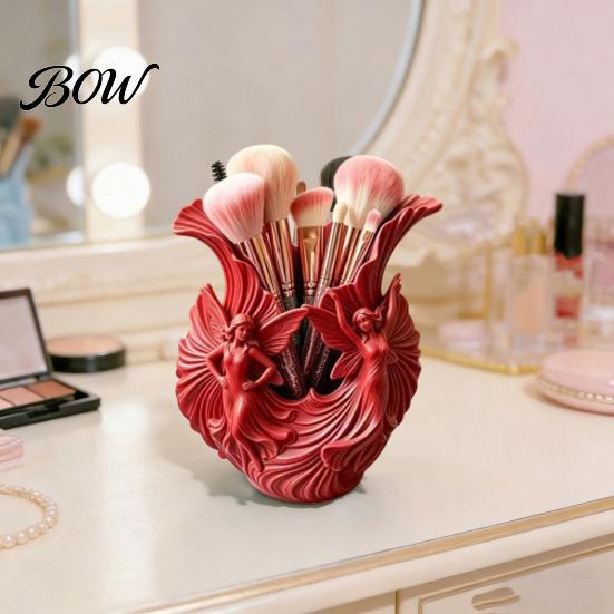 Unique Housewarming Gift Idea 3D Printed Pen Holder, Fairies Desktop Organizer for Pens, Pencils, Makeup Brushes, Dreamy Fairy Tabletop Ornament