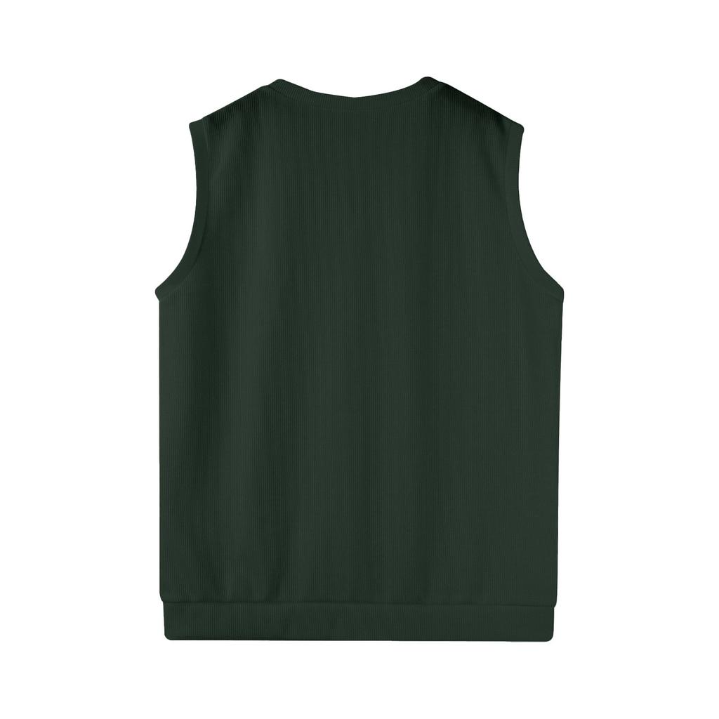 Мужской жилет без рукавов с клетчатым принтом и V-образным вырезом, вязаный джемпер