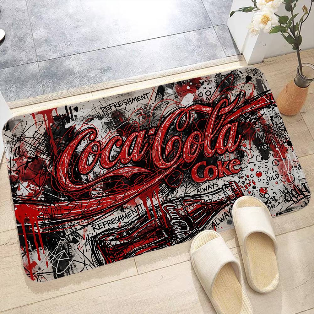Бренд безалкогольных напитков C-Coca C-Cola Коридорный ковер Моющийся Нескользящий Коврик для зоны гостиной с диваном и креслами Кухонный коврик для прихожей Ковер