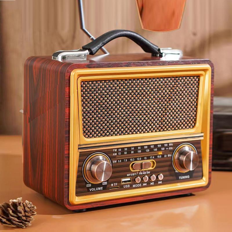 Vintage Design Wireless Bluetooth Speaker Radio Receiver Rechargeable FM/AM/SW USB/SD/TF HIFI Sterero Mp3 Player