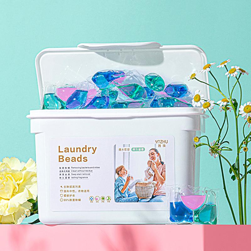 Three-in-one Boxed Laundry Beads with Fragrance Beads Long-lasting Fragrance Laundry Beads Soft and Mite-removing Multi-effect Laundry Detergent