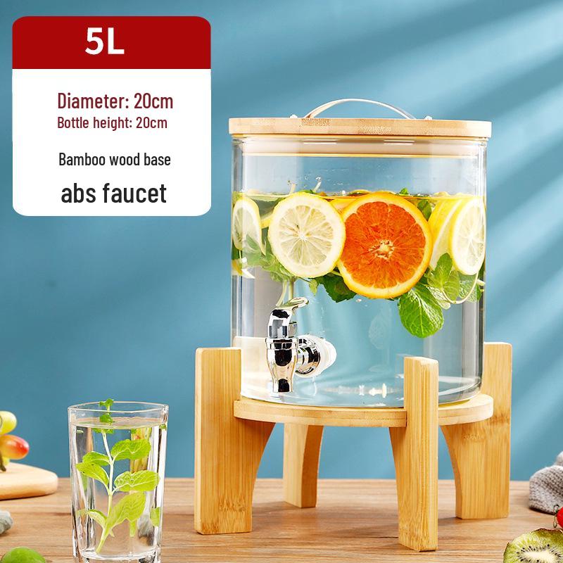 Термостойкая стеклянная бутыль для пивоварения вина с краном – Идеально подходит для вина, фруктового чая, лечебных настоев и напитков для самообслуживания