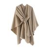 Women Shawl Scarf Solid Color Knitted Shawl Wrap Imitation Cashmere Shoulder Top Sweater Shawl Fashion Accessory