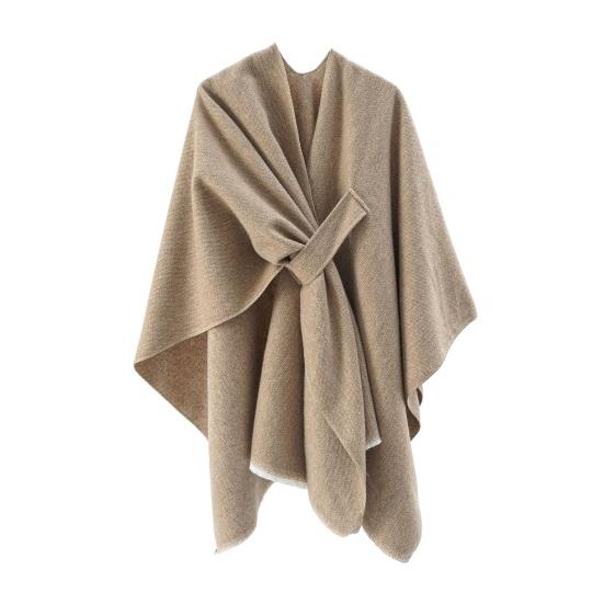 Women Shawl Scarf Solid Color Knitted Shawl Wrap Imitation Cashmere Shoulder Top Sweater Shawl Fashion Accessory