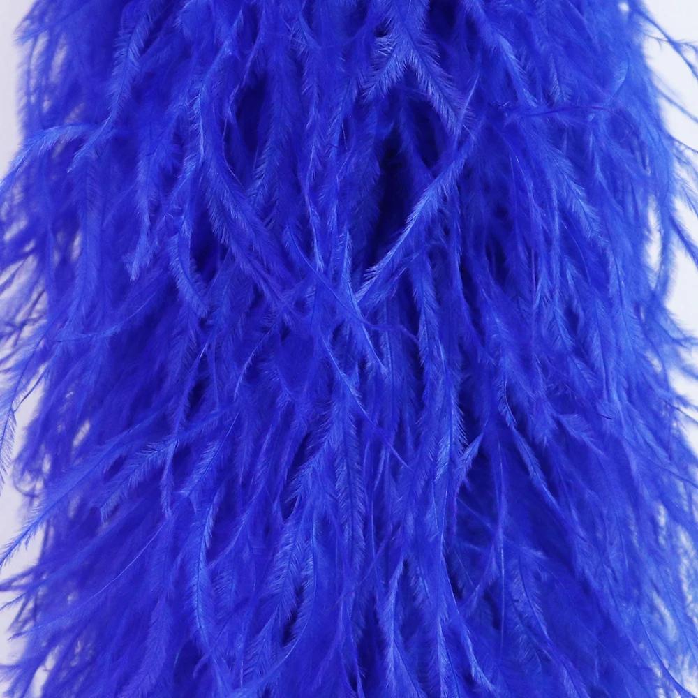 DIY 0,5 метра Толстая боа из страусиных перьев 2-20 слоев Лента Шитье Платье Шарф Шаль DIY Карнавал Свадебная вечеринка Одежда Декор юбки-перья